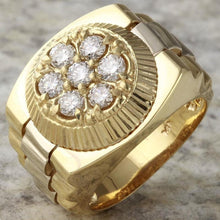 Load image into Gallery viewer, 1.25 Carats Natural Diamond 14K Solid Yellow Gold Men's Ring