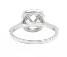 Load image into Gallery viewer, 2.05 Carats Natural Aquamarine and Diamond 14K Solid White Gold Ring