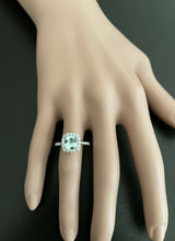 Load image into Gallery viewer, 2.05 Carats Natural Aquamarine and Diamond 14K Solid White Gold Ring