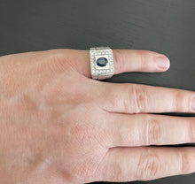 Load image into Gallery viewer, 2.80 Carats Natural Diamond &amp; Blue Sapphire 14K Solid White Gold Men's Ring