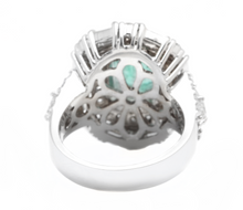 Load image into Gallery viewer, 5.40 Carats Natural Emerald and Diamond 14K Solid White Gold Ring