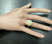 Load image into Gallery viewer, 8.20 Carats Natural Ethiopian Opal and Diamond 14K Solid Yellow Gold Ring