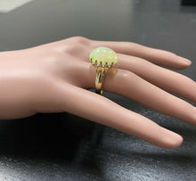 Load image into Gallery viewer, 8.20 Carats Natural Ethiopian Opal and Diamond 14K Solid Yellow Gold Ring