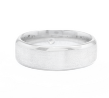 Load image into Gallery viewer, 14K Solid White Gold Diamond Men's Matte Wedding Ring