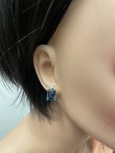 Load image into Gallery viewer, 8.14ct Natural London Blue Topaz and Diamond 14K Yellow Gold Earrings