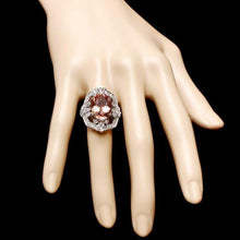 Load image into Gallery viewer, 8.60 Carats Natural Morganite and Diamond 14K Solid White Gold Ring