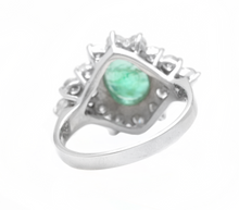 Load image into Gallery viewer, 3.60 Carats Natural Emerald and Diamond 14K Solid White Gold Ring