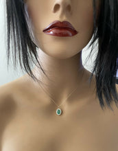 Load image into Gallery viewer, 2.45Ct Natural Emerald and Diamond 14K Solid Yellow Gold Necklace