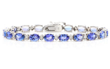 Load image into Gallery viewer, 22.60 Carats Natural Tanzanite &amp; Diamond 14K Solid White Gold Bracelet