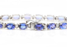 Load image into Gallery viewer, 22.60 Carats Natural Tanzanite &amp; Diamond 14K Solid White Gold Bracelet