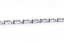 Load image into Gallery viewer, 22.60 Carats Natural Tanzanite &amp; Diamond 14K Solid White Gold Bracelet