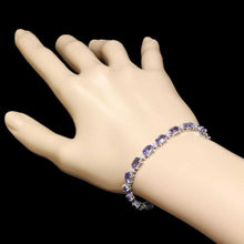 Load image into Gallery viewer, 22.60 Carats Natural Tanzanite &amp; Diamond 14K Solid White Gold Bracelet