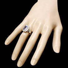 Load image into Gallery viewer, 3.50 Carats Natural Tanzanite and Diamond 14k Solid White Gold Ring