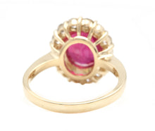 Load image into Gallery viewer, 5.50 Carats Impressive Red Ruby and Natural Diamond 14K Yellow Gold Ring