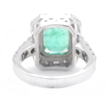 Load image into Gallery viewer, 5.50 Carats Natural Emerald and Diamond 14K Solid White Gold Ring