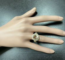 Load image into Gallery viewer, 5.20 Carats Exquisite Natural Morganite and Diamond 14K Solid Yellow Gold Ring
