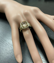 Load image into Gallery viewer, 5.20 Carats Exquisite Natural Morganite and Diamond 14K Solid Yellow Gold Ring