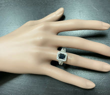 Load image into Gallery viewer, 2.30ct Natural Blue Sapphire and Diamond 14k Solid White Gold Ring