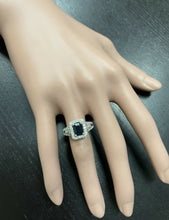 Load image into Gallery viewer, 2.30ct Natural Blue Sapphire and Diamond 14k Solid White Gold Ring