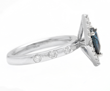 Load image into Gallery viewer, 2.15 Carats Exquisite Natural Blue Sapphire and Diamond 14K Solid White Gold Ring