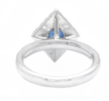 Load image into Gallery viewer, 2.15 Carats Exquisite Natural Blue Sapphire and Diamond 14K Solid White Gold Ring
