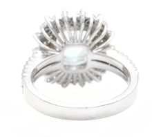 Load image into Gallery viewer, 3.50 Carats Natural Aquamarine and Diamond 14K Solid White Gold Ring