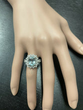 Load image into Gallery viewer, 3.50 Carats Natural Aquamarine and Diamond 14K Solid White Gold Ring