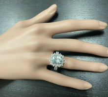 Load image into Gallery viewer, 3.50 Carats Natural Aquamarine and Diamond 14K Solid White Gold Ring