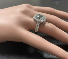 Load image into Gallery viewer, 3.50 Carats Natural Aquamarine and Diamond 14K Solid White Gold Ring