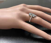 Load image into Gallery viewer, 1.75 Carats Natural Aquamarine and Diamond 14K Solid White Gold Ring