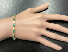 Load image into Gallery viewer, Very Impressive 9.15 Carats Natural Emerald &amp; Diamond 14K Solid Yellow Gold Bracelet