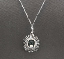 Load image into Gallery viewer, 3.40Ct Natural Aquamarine and Diamond 14K Solid White Gold Necklace
