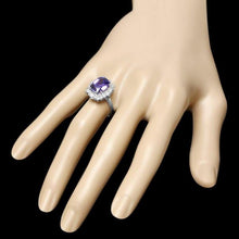 Load image into Gallery viewer, 5.60 Carats Natural Tanzanite and Diamond 14K Solid White Gold Ring