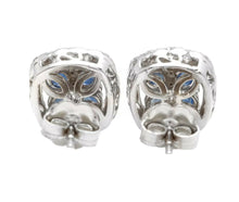 Load image into Gallery viewer, 1.50 Carats Natural Sapphire and Diamond 14K Solid White Gold Earrings