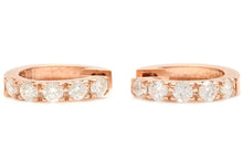 Load image into Gallery viewer, Exquisite 0.70 Carats Natural Diamond 14K Solid Rose Gold Hoop Earrings