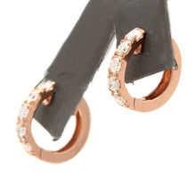 Load image into Gallery viewer, Exquisite 0.70 Carats Natural Diamond 14K Solid Rose Gold Hoop Earrings