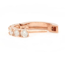 Load image into Gallery viewer, Exquisite 0.70 Carats Natural Diamond 14K Solid Rose Gold Hoop Earrings