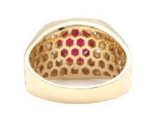 Load image into Gallery viewer, 5.00 Carats Red Ruby and Diamond 14K Solid Yellow Gold Men's Ring
