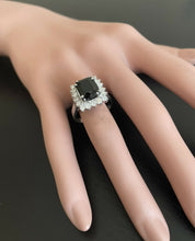 Load image into Gallery viewer, 5.70 Carats Natural Very Nice Looking Green Tourmaline and Diamond 14K Solid White Gold Ring