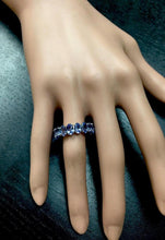 Load image into Gallery viewer, 8.50 Carats Natural Very Nice Looking Tanzanite 14K Solid White Gold Ring