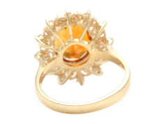 Load image into Gallery viewer, 4.20 Carats Exquisite Natural Madeira Citrine and Diamond 14K Solid Yellow Gold Ring