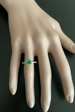 Load image into Gallery viewer, 1.20 Carats Natural Emerald and Diamond 14K Solid Yellow Gold Ring