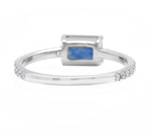 Load image into Gallery viewer, 1.30Ct Natural Blue Sapphire and Diamond 14K Solid White Gold Ring