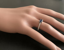 Load image into Gallery viewer, 1.30Ct Natural Blue Sapphire and Diamond 14K Solid White Gold Ring