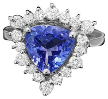 Load image into Gallery viewer, 2.30 Carats Natural Tanzanite and Diamond 14K Solid White Gold Ring