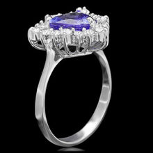 Load image into Gallery viewer, 2.30 Carats Natural Tanzanite and Diamond 14K Solid White Gold Ring