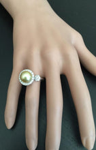 Load image into Gallery viewer, Splendid Natural South Sea Pearl and Diamond 14K Solid White Gold Ring