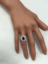 Load image into Gallery viewer, 2.70 Carats Natural Blue Sapphire and Diamond 18K Solid White Gold Ring