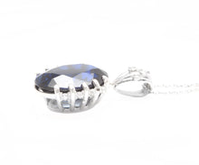 Load image into Gallery viewer, 13.20Ct Lab Created Sapphire and Diamond 14K Solid White Gold Necklace
