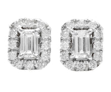 Load image into Gallery viewer, 0.90 Carats Natural Diamond 14K Solid White Gold Earrings